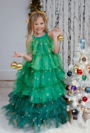 CHRISTMAS TREE DRESS  3-4***