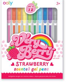 VERY BERRY STRAWBERRY SCENTED GEL PENS 12 PC