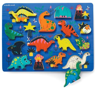 DINOSAUR LET&#39;S PLAY WOODEN 16 PC