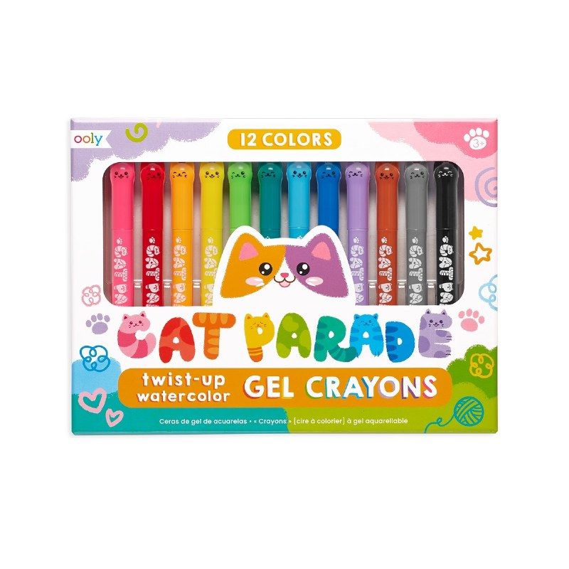 CAT PARADE GEL CRAYONS 12 PC