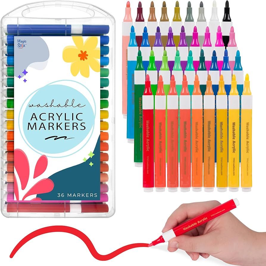 WASHABLE ACRYLIC MARKERS 36 PC
