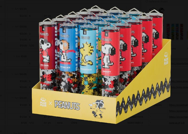 PEANUTS PUZZLE BY NUMBER TUBES ASST