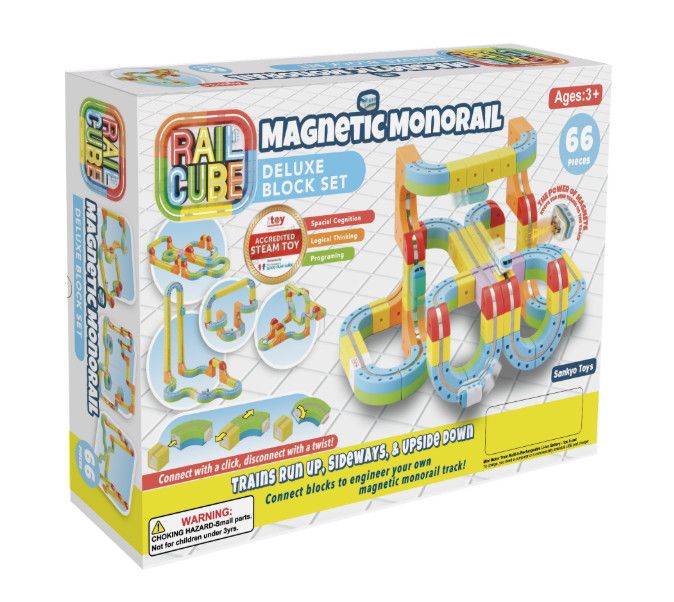 RAIL CUBE MAGNETIC MONORAIL DELUXE BLOCK SET