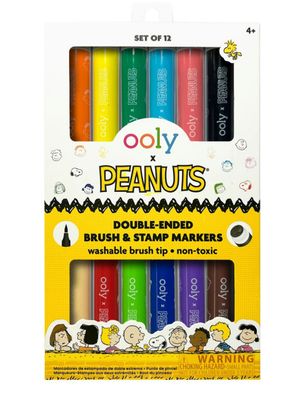 PEANUTS DOUBLE ENDED BRUSH &amp; STAMP MARKERS