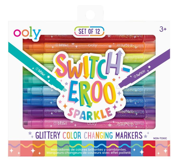 SWITCH-EROO SPARKLE GLITTERY COLOR CHANGING MARKERS