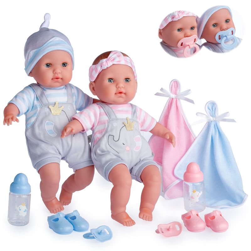 TWINS BERENGUER BOUTIQUE BABY DOLL GIFT SET 15&quot;