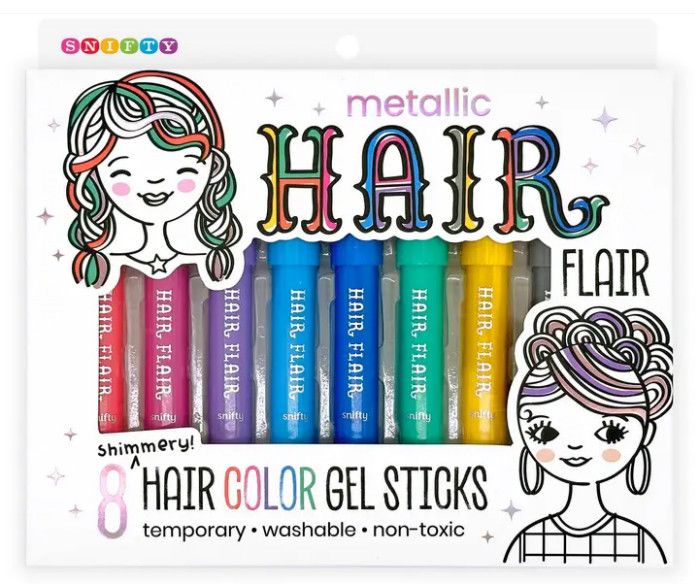 METALLIC HAIR FLAIR 8 HAIR COLOR GEL STICKS