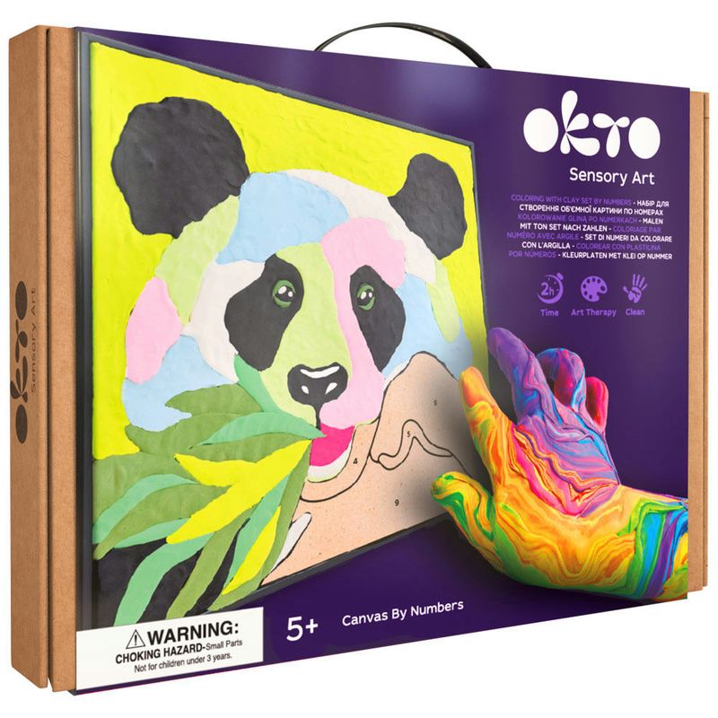 PANDA COLORING CLAY SET BY NUMBERS