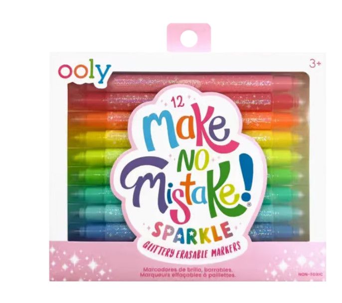 MAKE NO MISTAKE! GLITTERY ERASABLE MARKERS