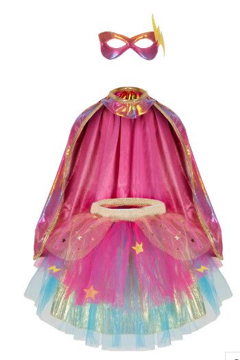 SUPER DUPER TUTU/CAPE/MASK PINK/GOLD 4-6
