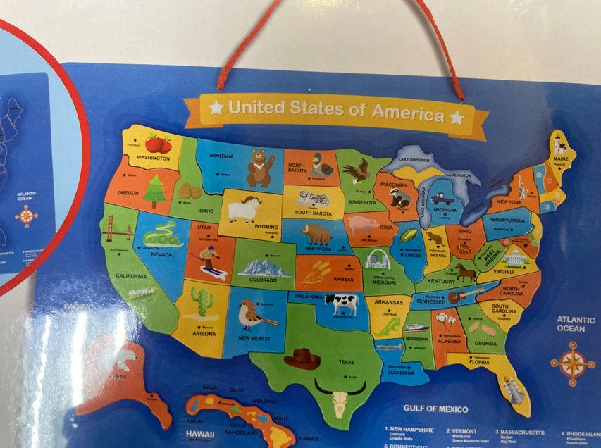MAGNETIC USA MAP PUZZLE