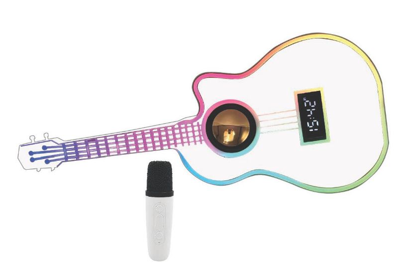 ROCK STAR GUITAR &amp; MIC KARAOKE SET WHITE