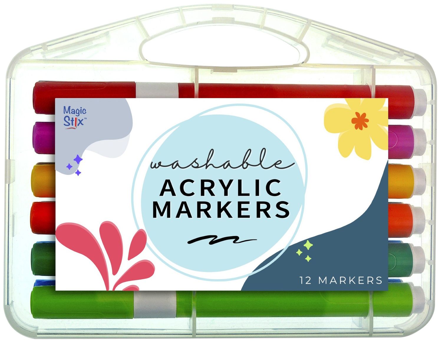 WASHABLE ACRYLIC MARKERS 12 PC