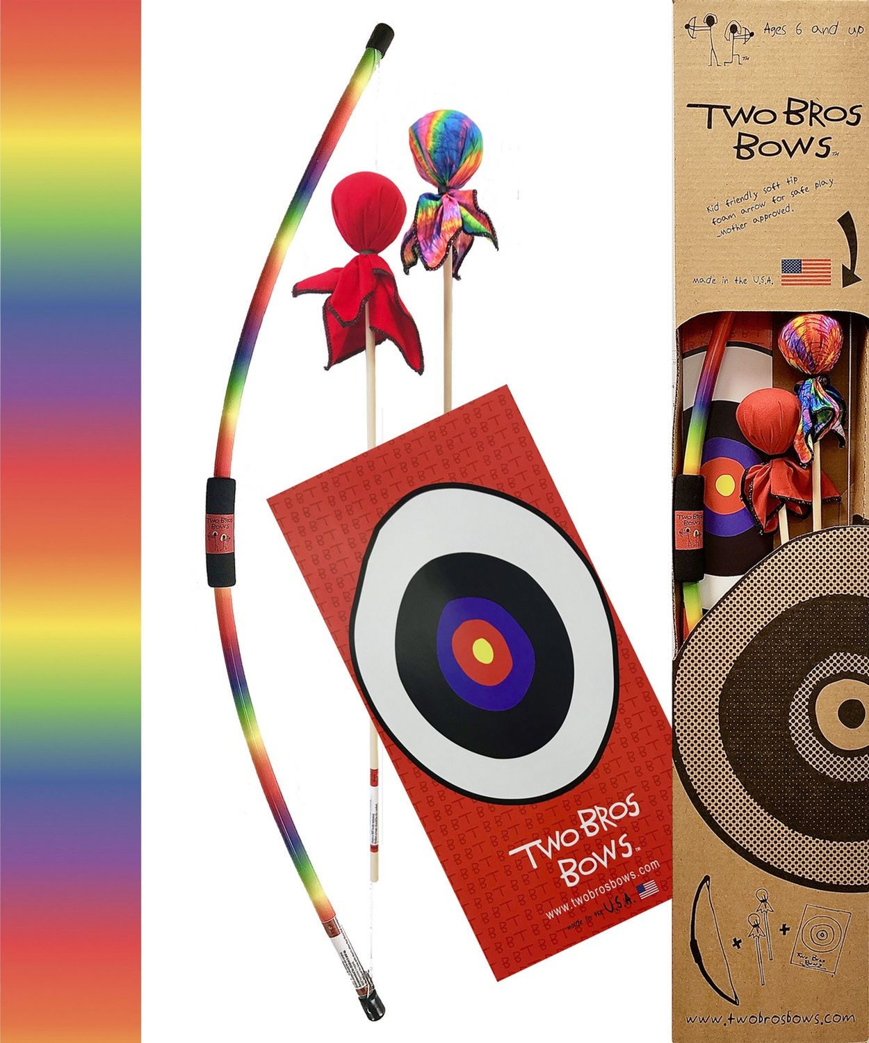 BOW W/ 2 ARROWS RAINBOW