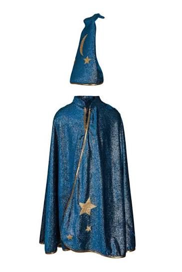 STARRY NIGHT WIZARD CAPE &amp; HAT TURQUOISE 5-6