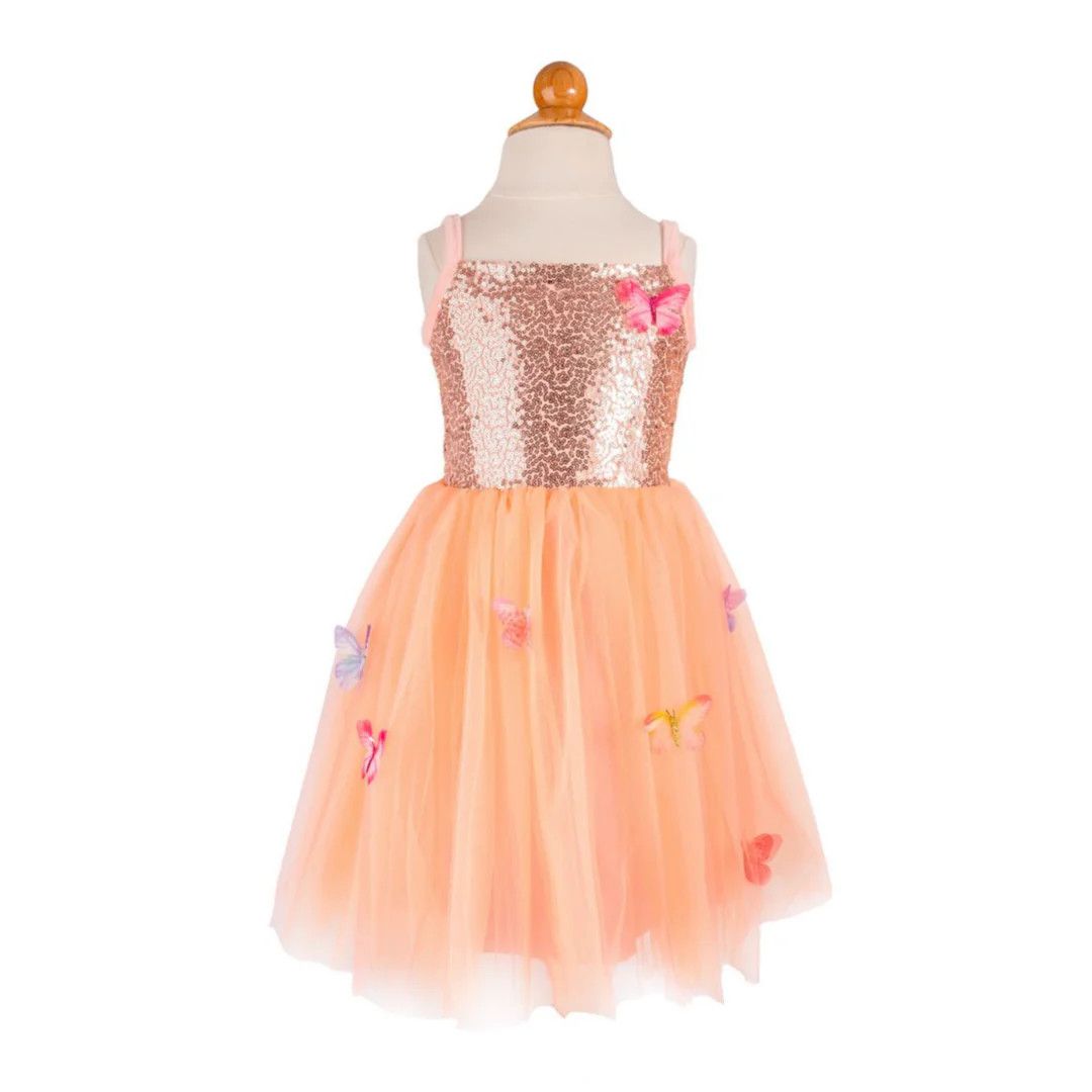 BUTTERFLY BLISS DRESS PEACH 3-4
