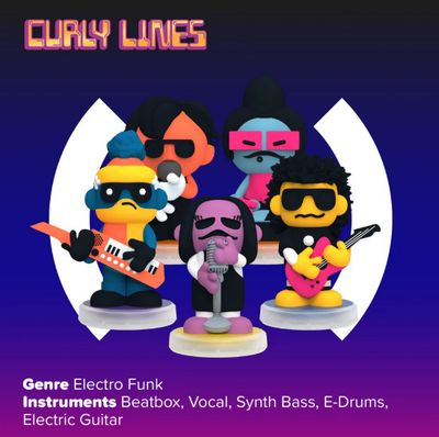 BAND CURLY LINES ELECTRO FUNK