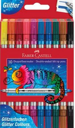 DOUBLE ENDED GLITTER MARKERS 10 CT
