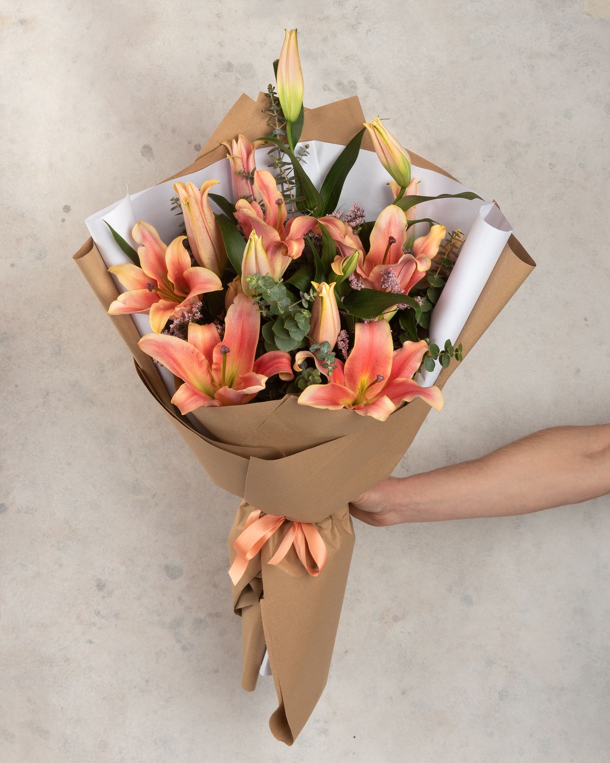 Fragrant lilies bouquet, freshly picked and perfect for gifting