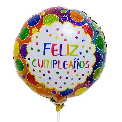 Metallic &quot;Happy Birthday&quot; Balloon with Helium