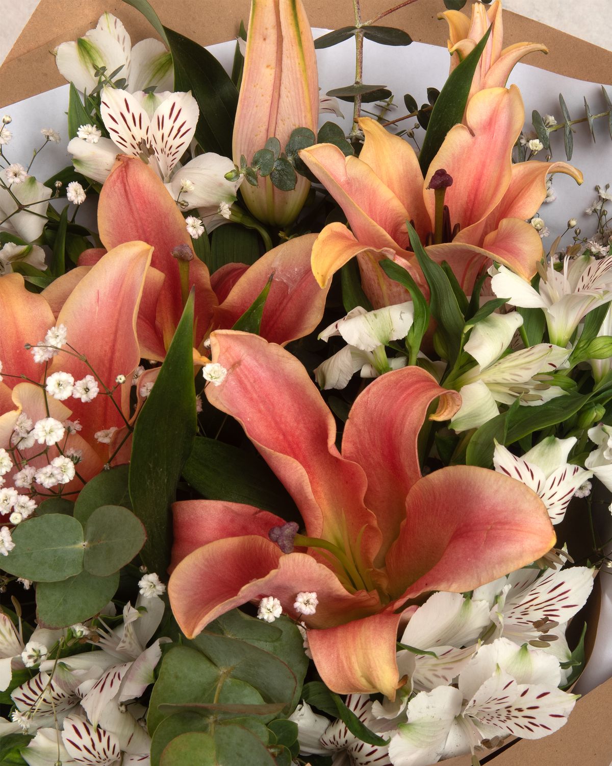 Bouquet of Lilies and Alstroemerias