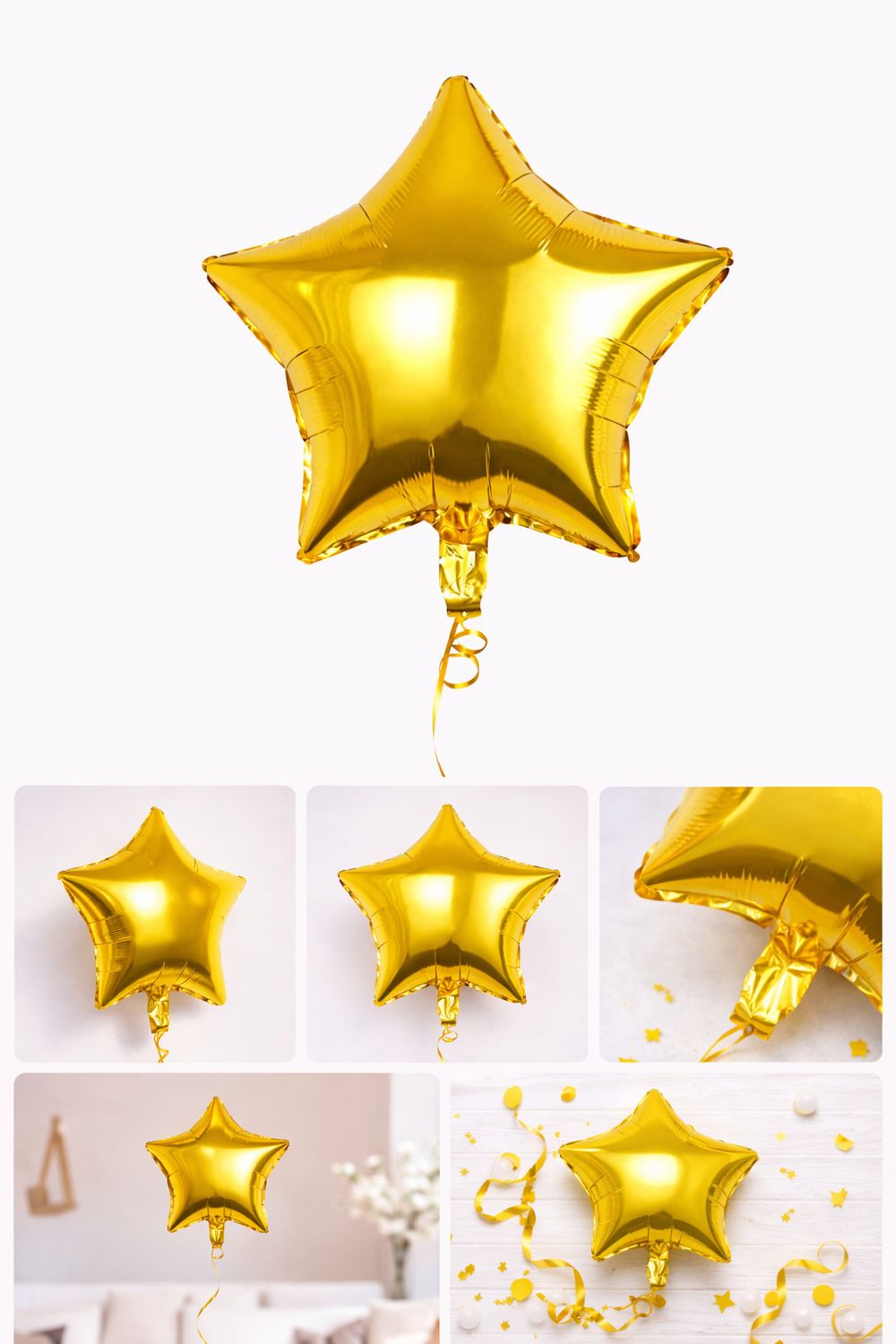 Metallic Star Balloon with Helium