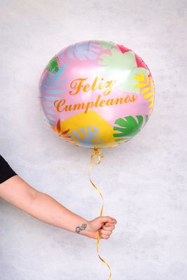 Metallic "Happy Birthday" Balloon with Helium