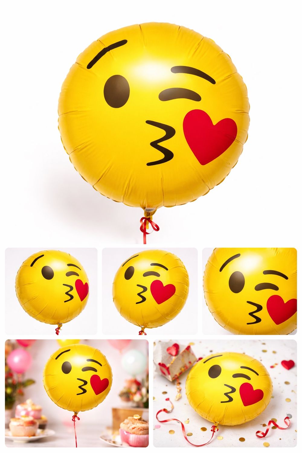 Balão Emoji Beijo com Hélio
