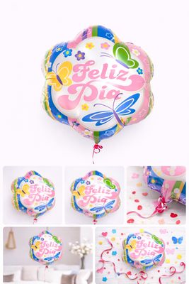 Happy Day Flower Helium Balloon