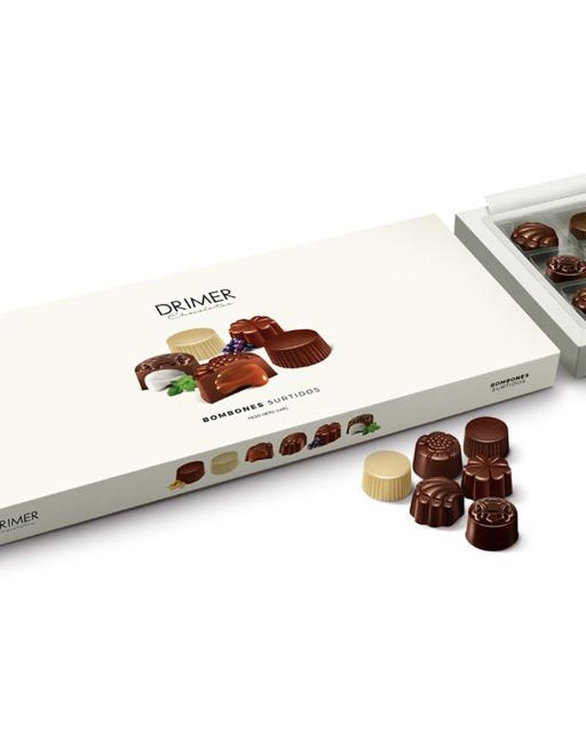 Drimer long white box with 24 assorted chocolates – gift delivered in Buenos Aires