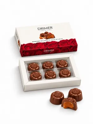 Drimer Roses box of 5 milk chocolates filled with dulce de leche – gift delivered in Buenos Aires