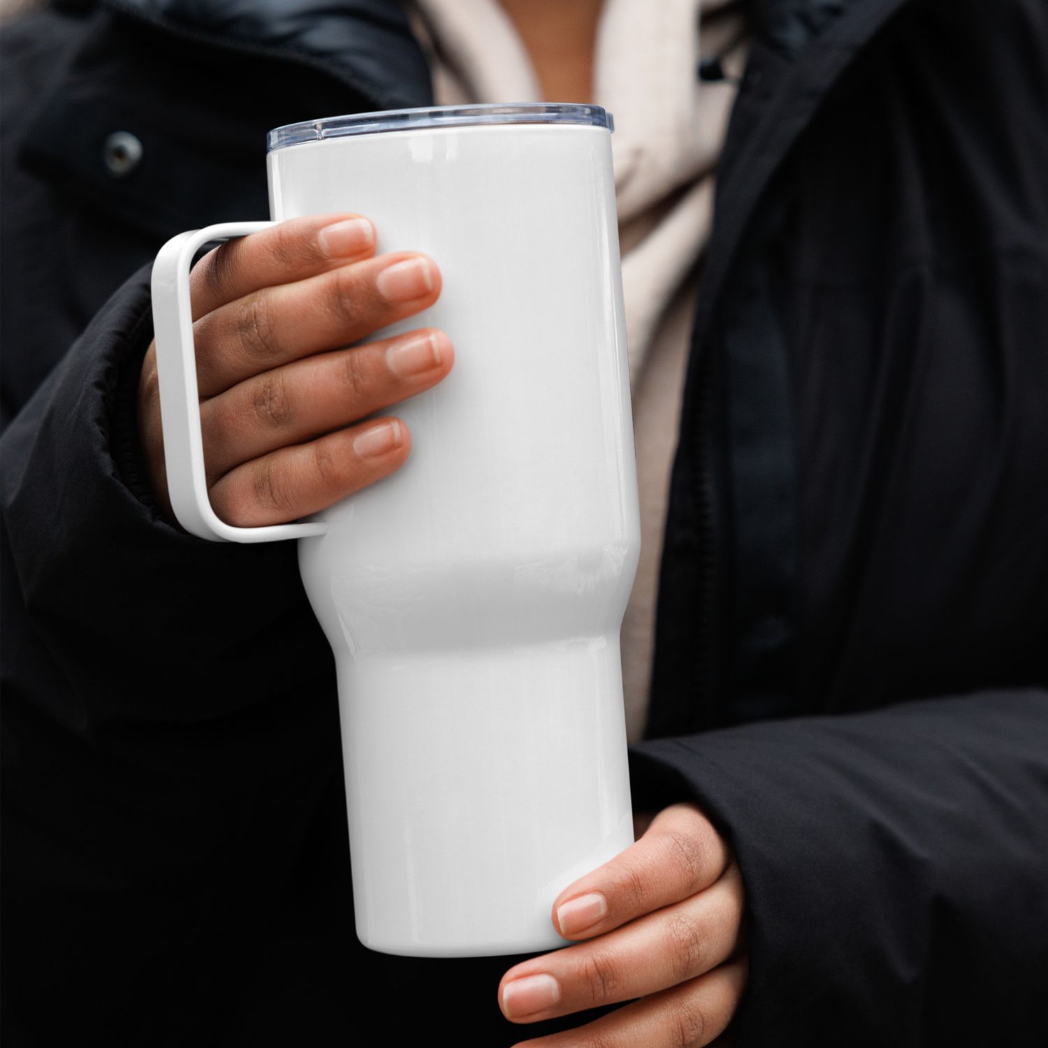 Custom Designed Travel mug with a handle