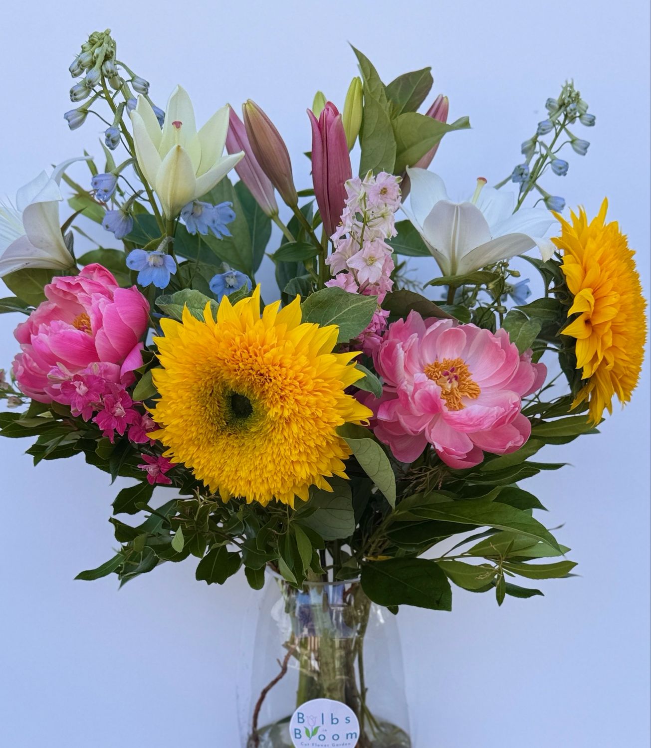 Peonies And Teddy Sunflowers