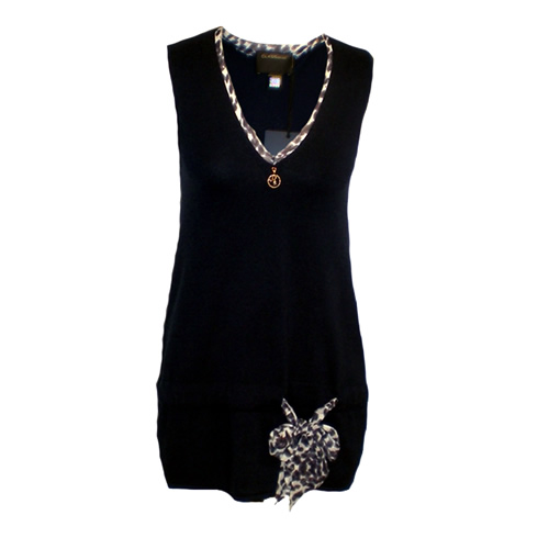 CLASS ROBERTO CAVALLI Navy Tunic With Animal Print