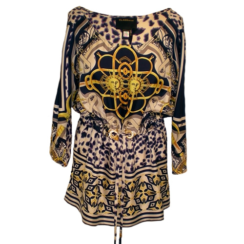 CLASS ROBERTO CAVALLI Signature Animal Print Silk Tunic