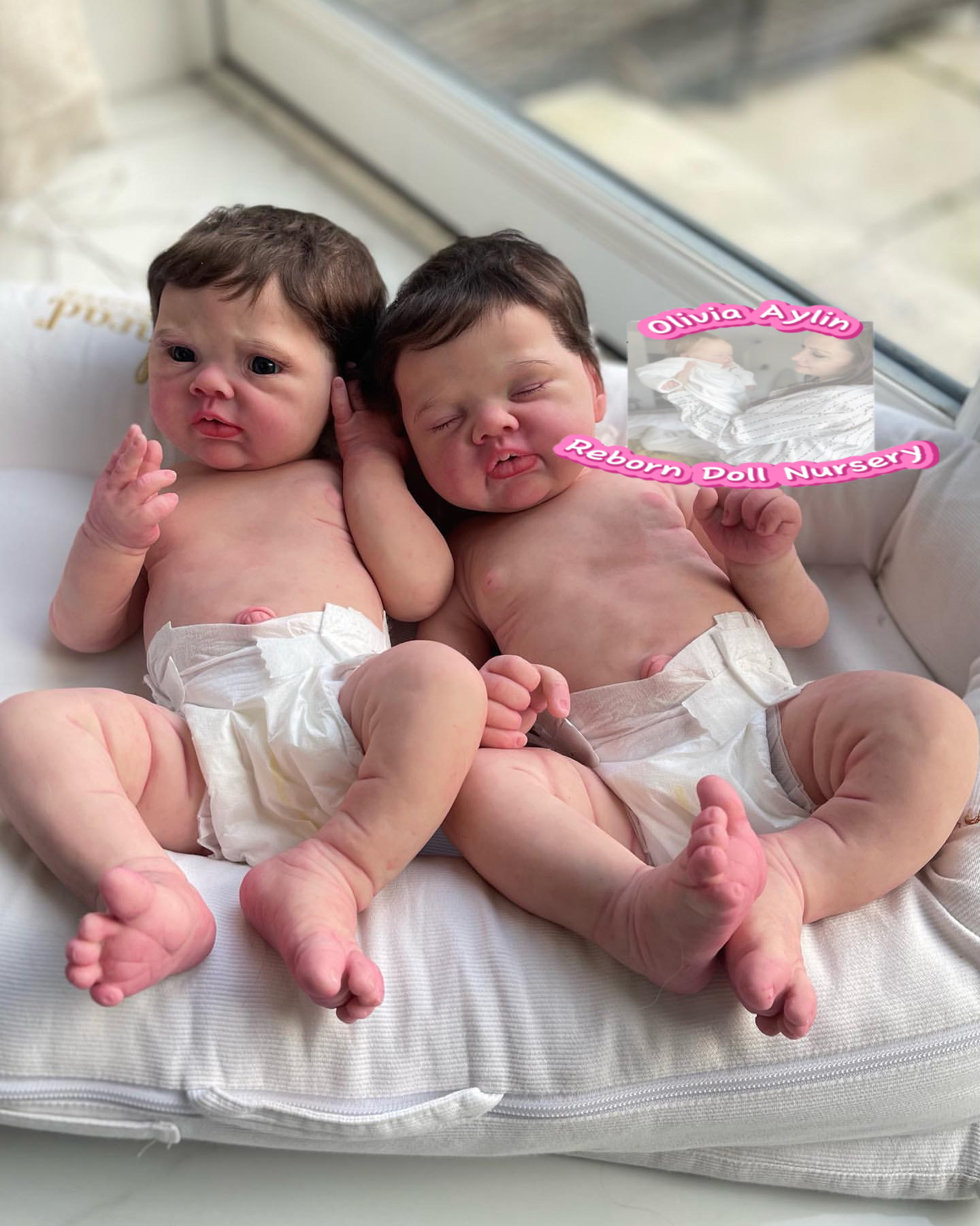 Nora & Noah – Full Body Silicone Reborn Twin Dolls (24 Inch Full Body Set)