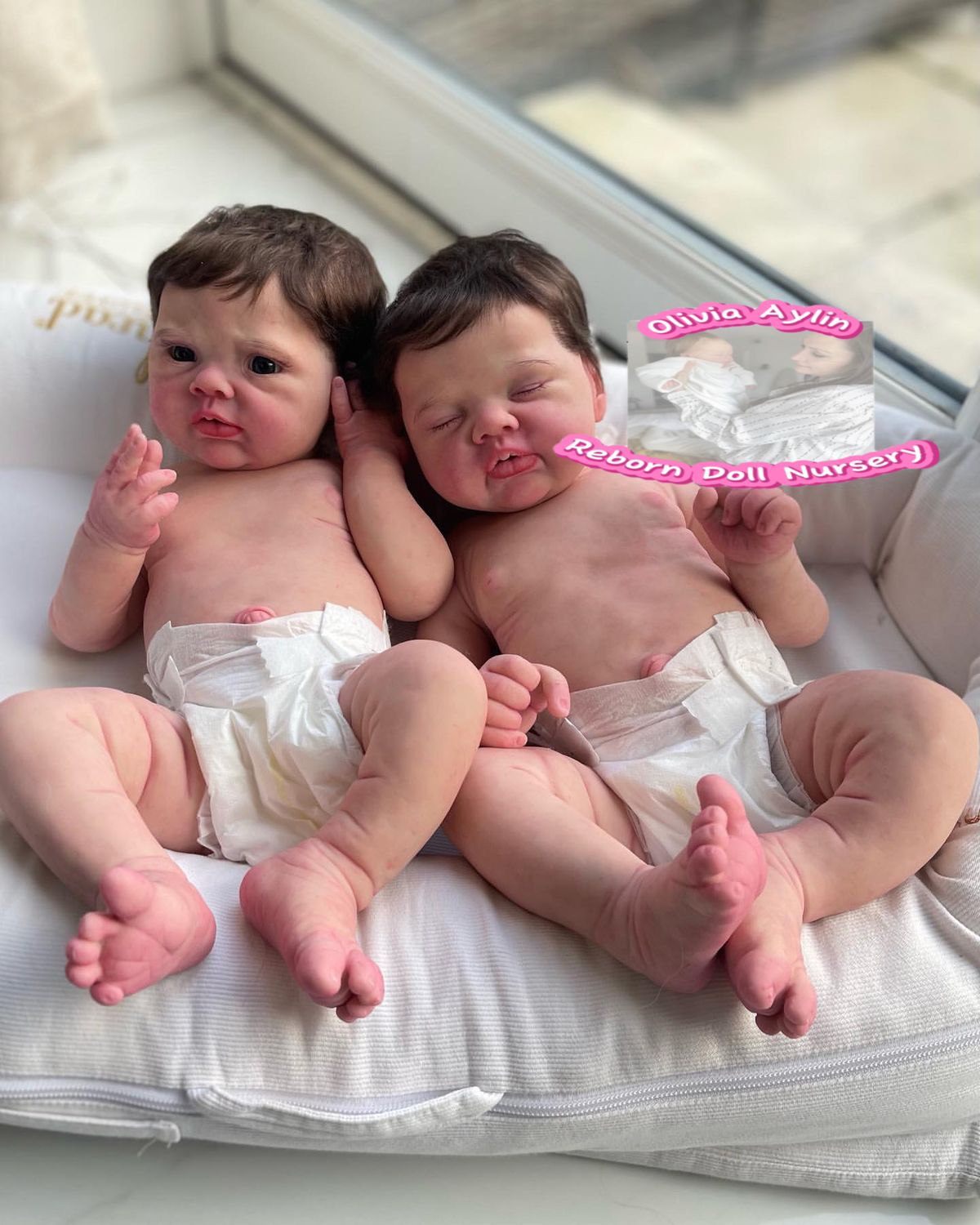 Twin Silicone Reborn Baby Dolls – 24 Inch Full Body Set