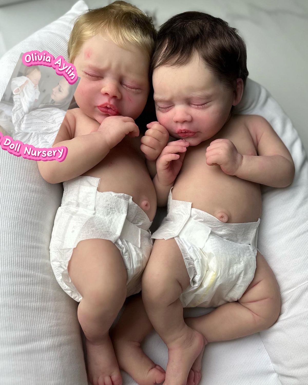 Twin Full Body Silicone Reborn Baby Dolls – 21 Inch Full Body Set