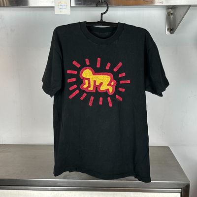 90s Keith Haring Radiant Baby Barking Dog Pop Art XL single stitch T-shirt
