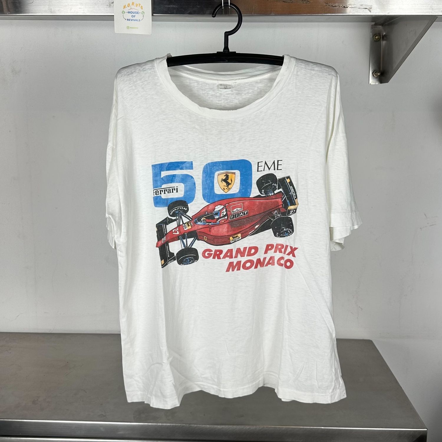90s Ferrari F1 Formula One Grand Prix Monaco single stitch XL T-shirt