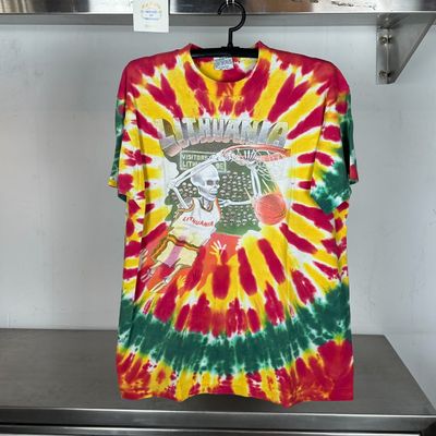 1992 Grateful Dead Lithuania Tie Dye Large Liquid Blue single stitch T-shirt