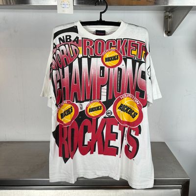 1994 Houston Rockets NBA Basketball World Champions AOP All Over Print single stitch T-shirt
