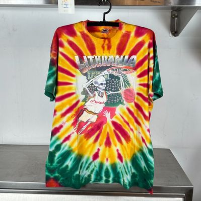 1992 Grateful Dead Lithuania Basketball Bronze Medal Winners Band Tie-dye single stitch XL T-shirt