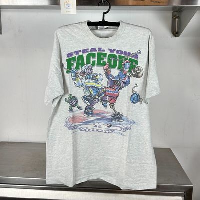 1994 Grateful Dead Bear Steal Your Face Off Hockey Band XL single stitch Gray T-shirt
