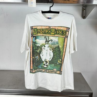 1992 Indigo Girls Rites of Passage Folk Rock XL single stitch White T-shirt