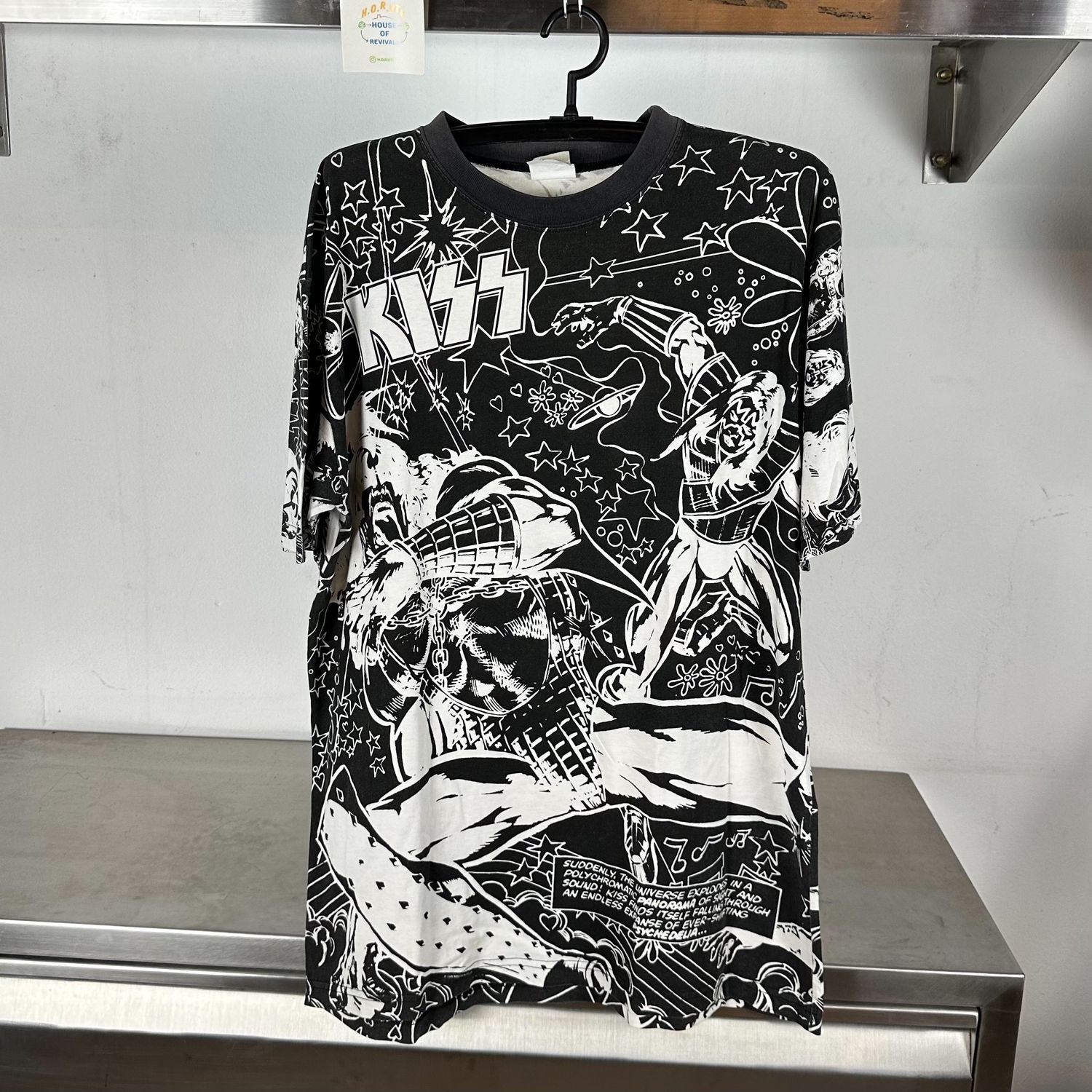 90s KISS Band Comics All Over Print AOP XL T-shirt