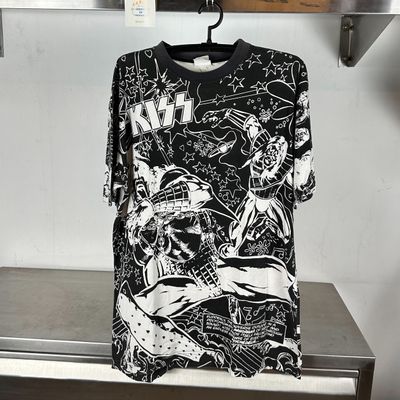 90s KISS Band Comics All Over Print AOP XL T-shirt