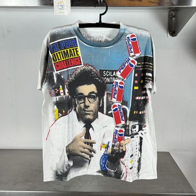 90s Kramer Seinfeld Pepsi Challenge All over print AOP single stitch T-shirt