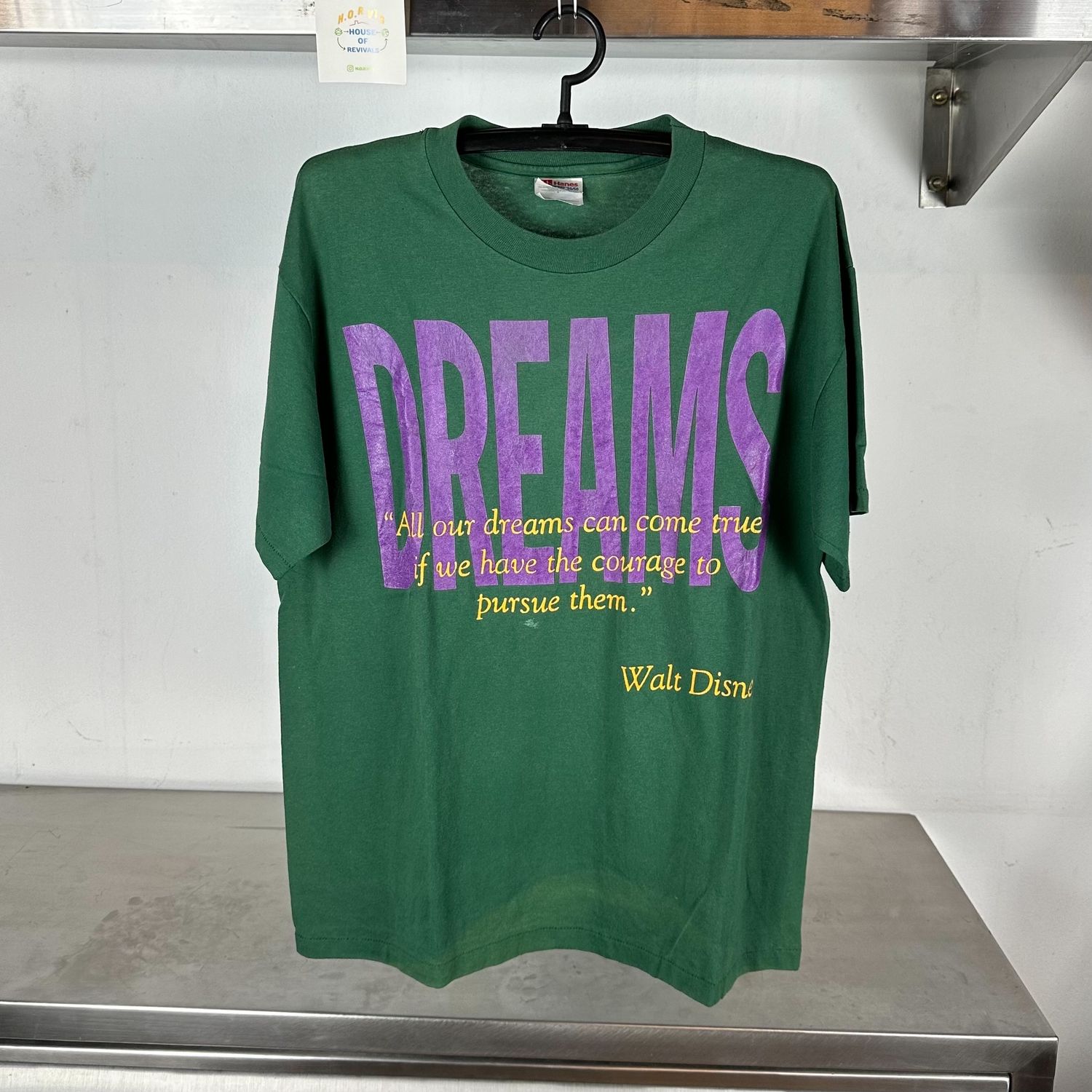 90s Walt Disney Dreams Quote Large single stitch T-shirt