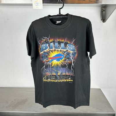 1994 Buffalo Bills Lightning Tornado Artwork NFL Large single stitch T-shirt